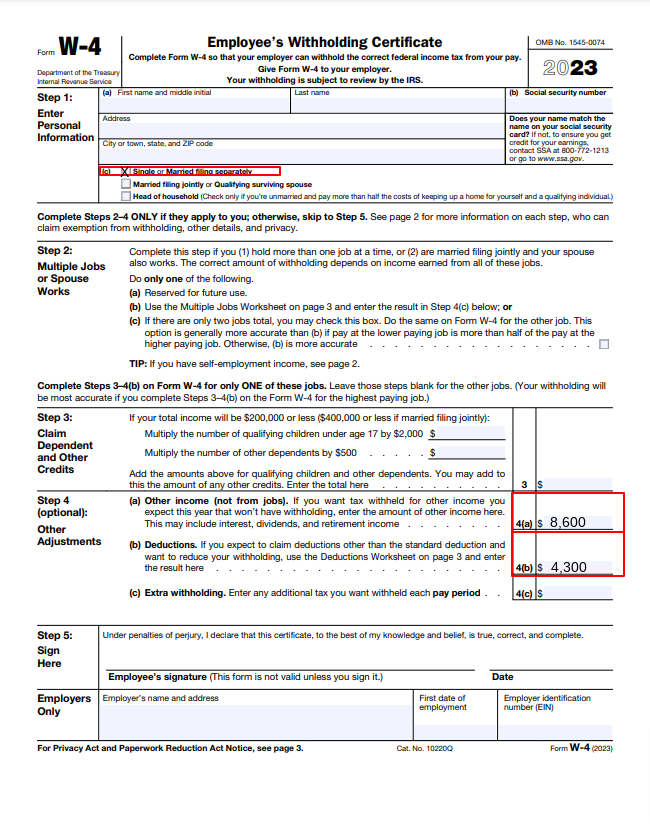 w4 worksheet