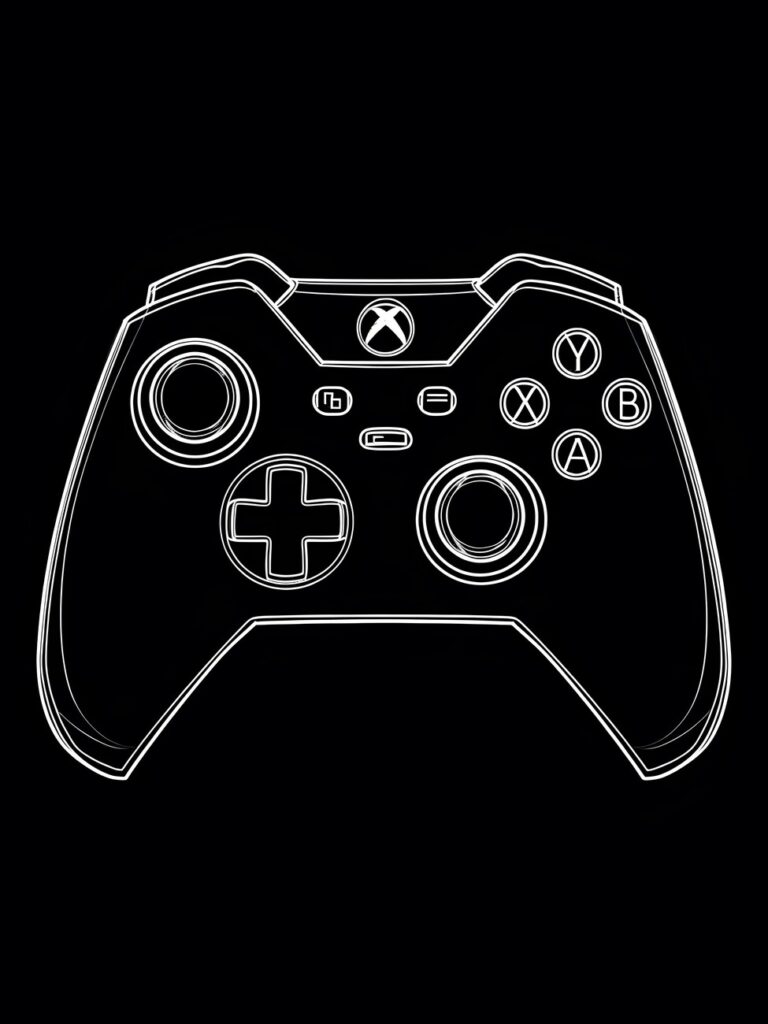 Wall Art Print Xbox Controller Black And White Europosters