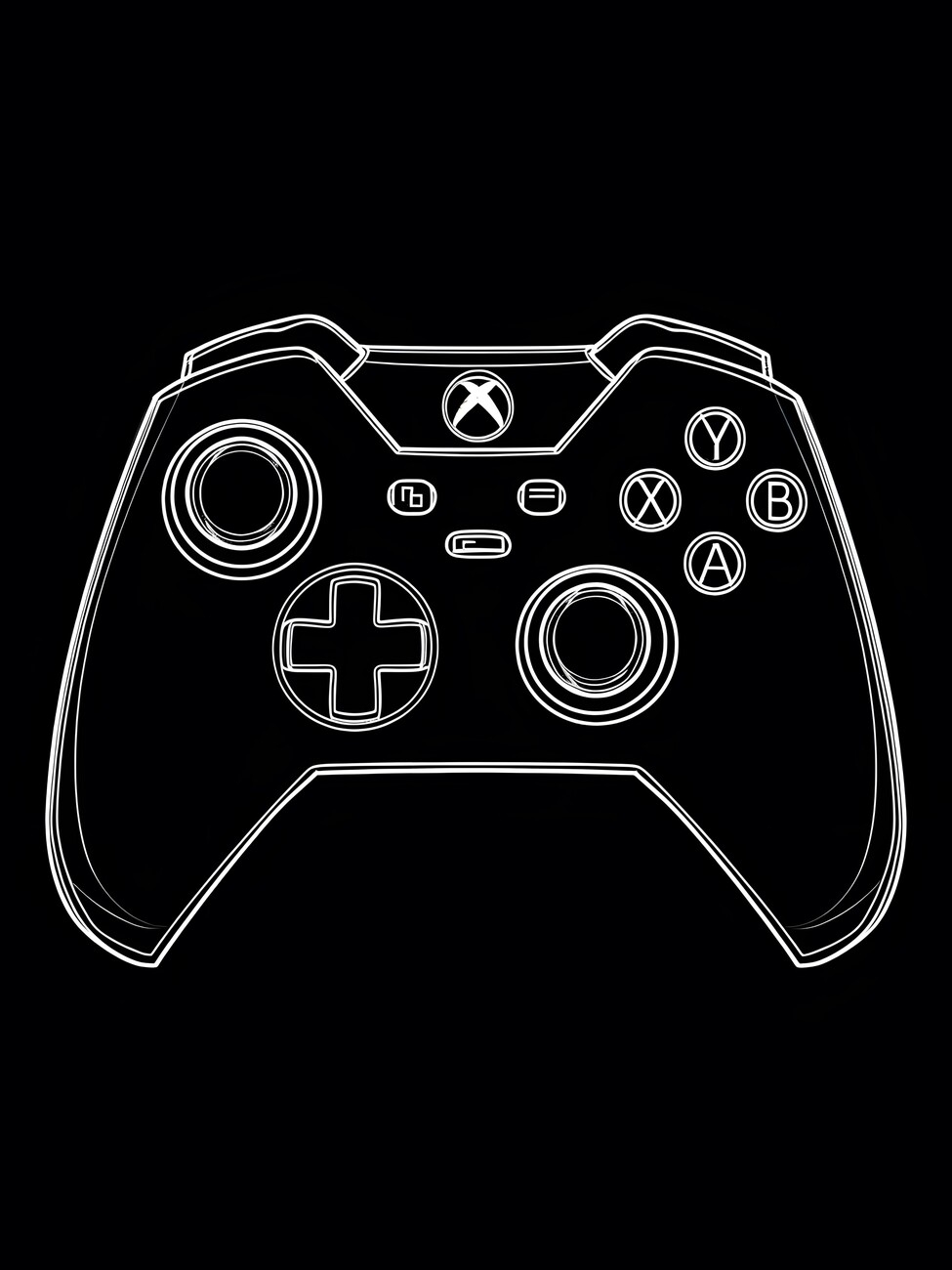 Wall Art Print Xbox Controller Black And White Europosters 