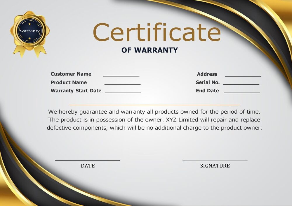 Warranty Certificate Template Free Word PDF Download 