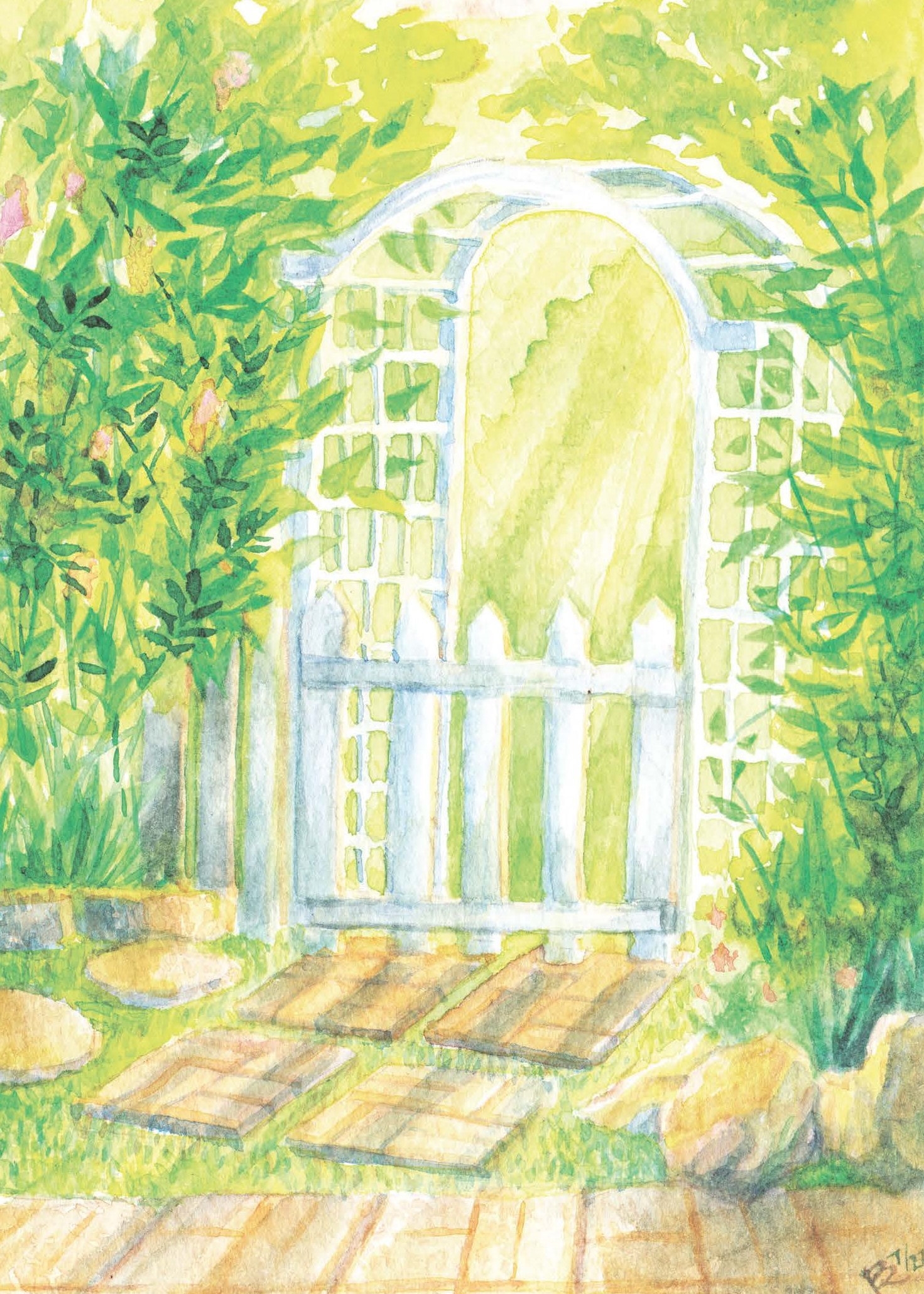 Watercolor Gate Print