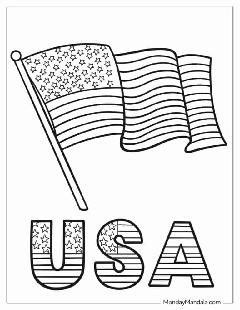Waving American Flag Coloring Page American Flag Colo Vrogue co