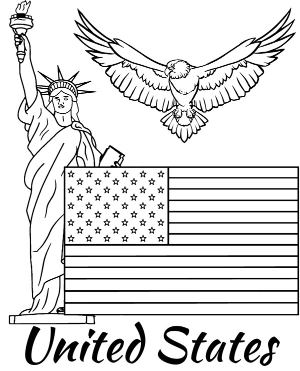 Usa Flag Coloring Page