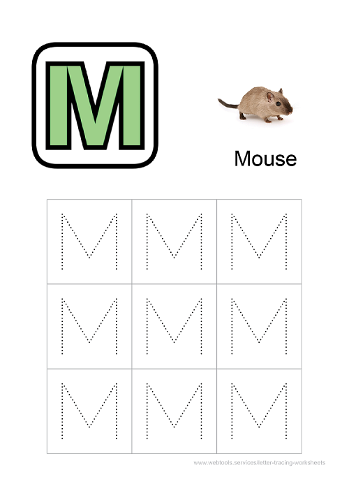 Webtools Letter 39 M 39 Tracing Worksheet