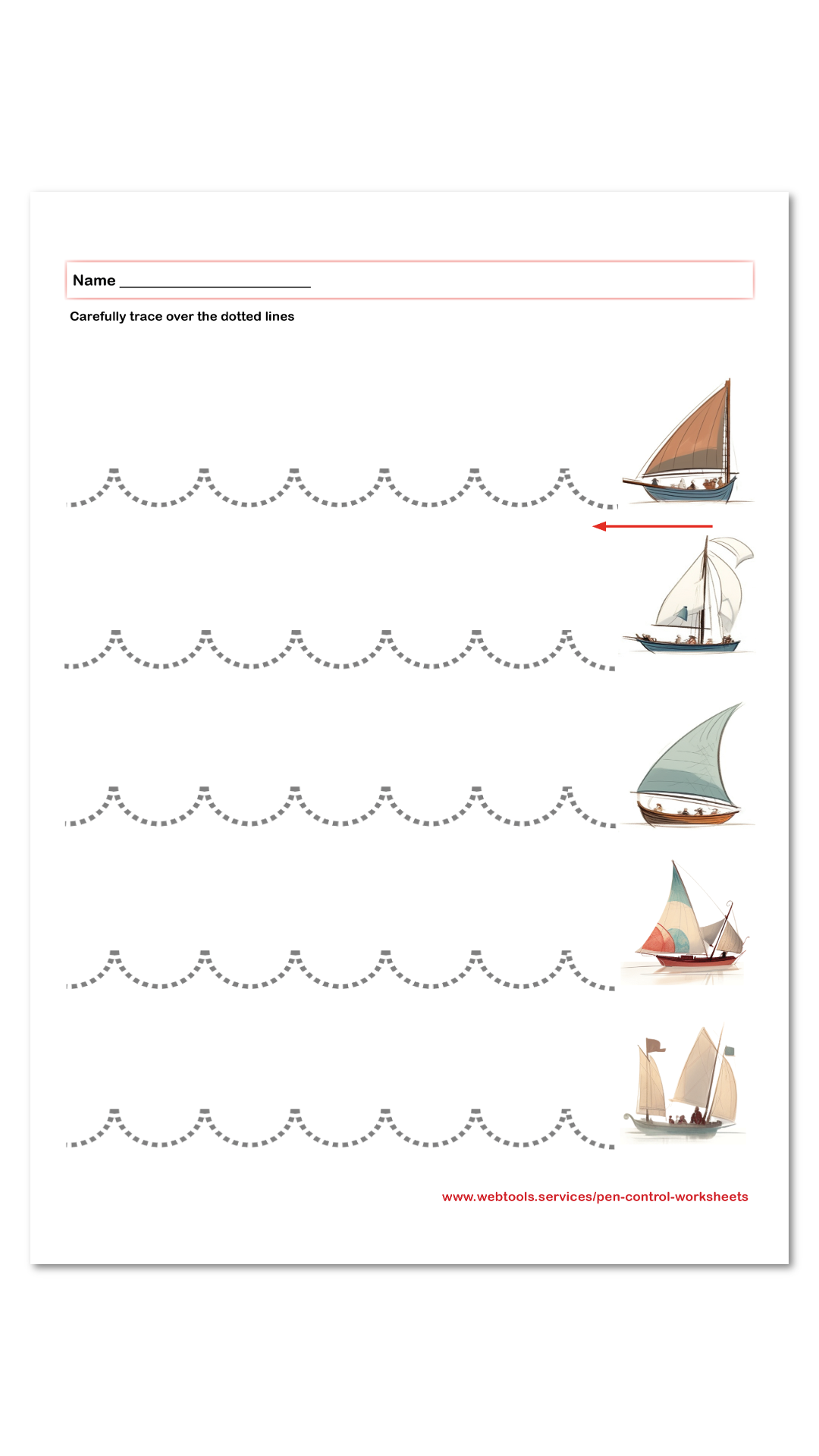 Webtools Right Curve Line Tracing Worksheet