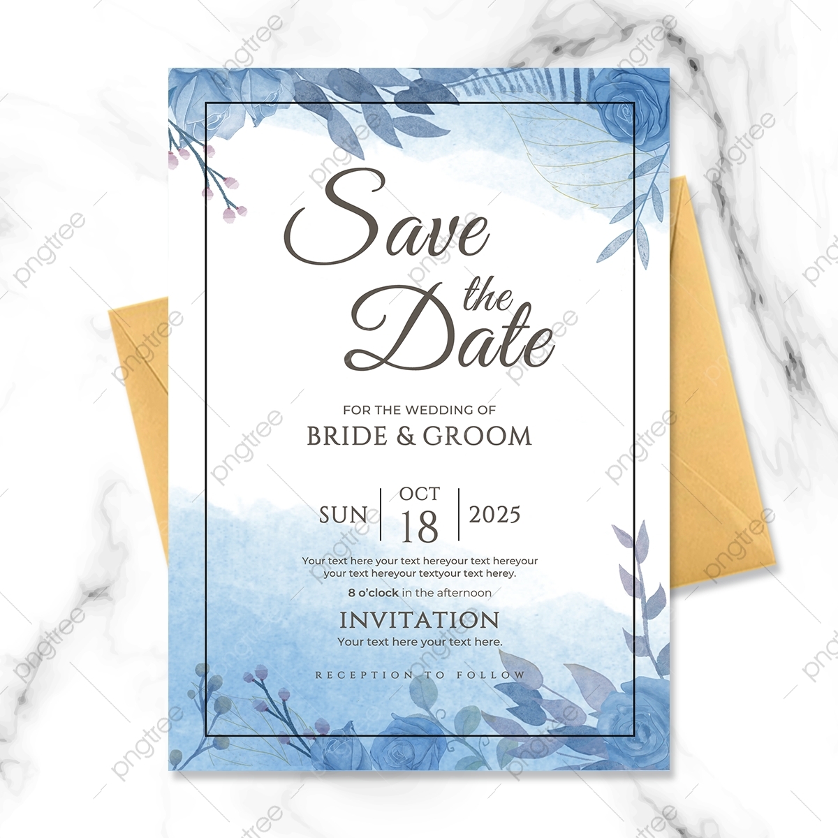 Wedding Invitation Blue Background Design Infoupdate