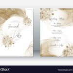 Wedding Invitation Card Template Gold Background Vector Image