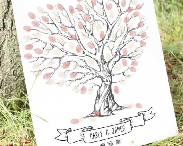 Wedding Tree Fingerprint Tree Thumb Print Guest Book Finger Print