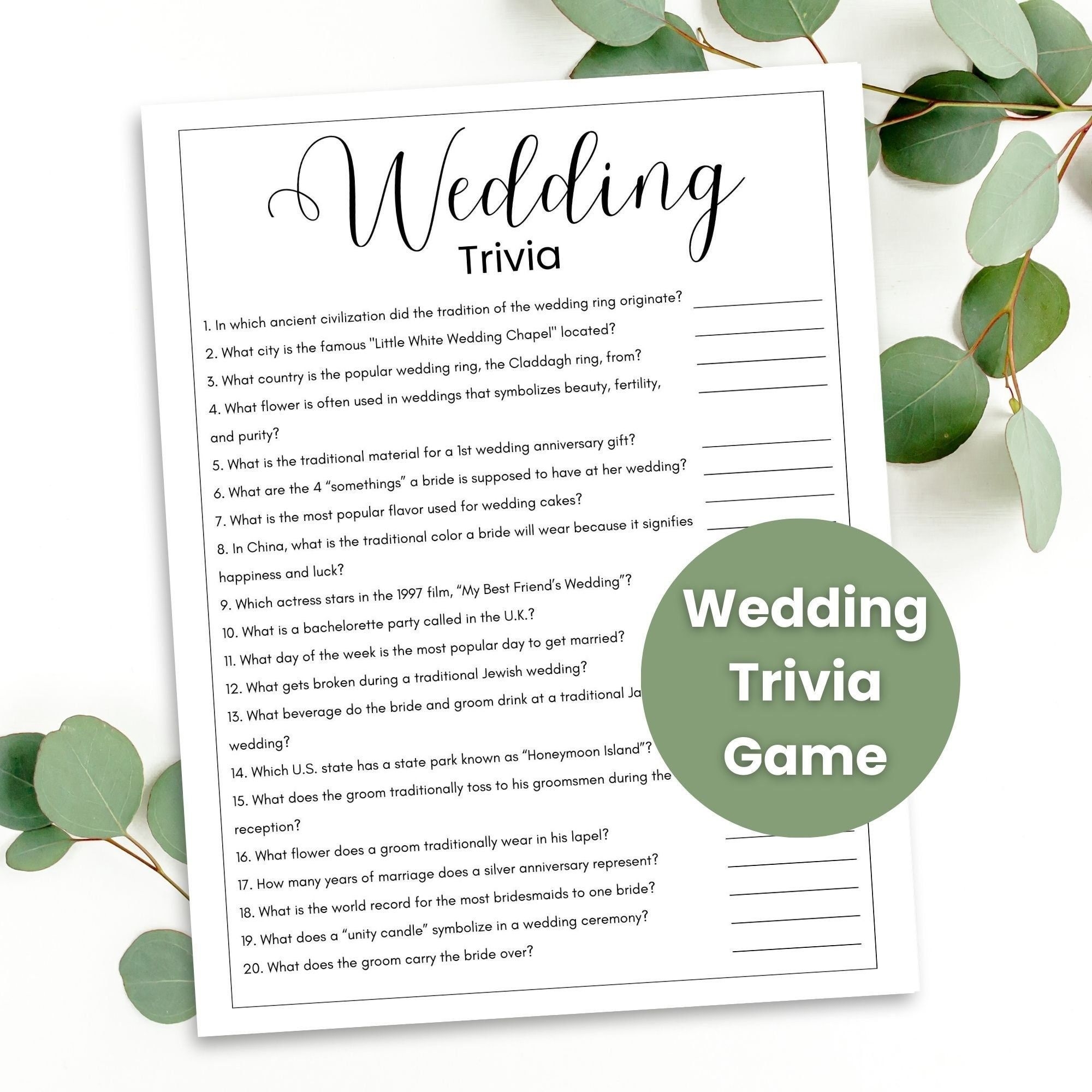 printable wedding game