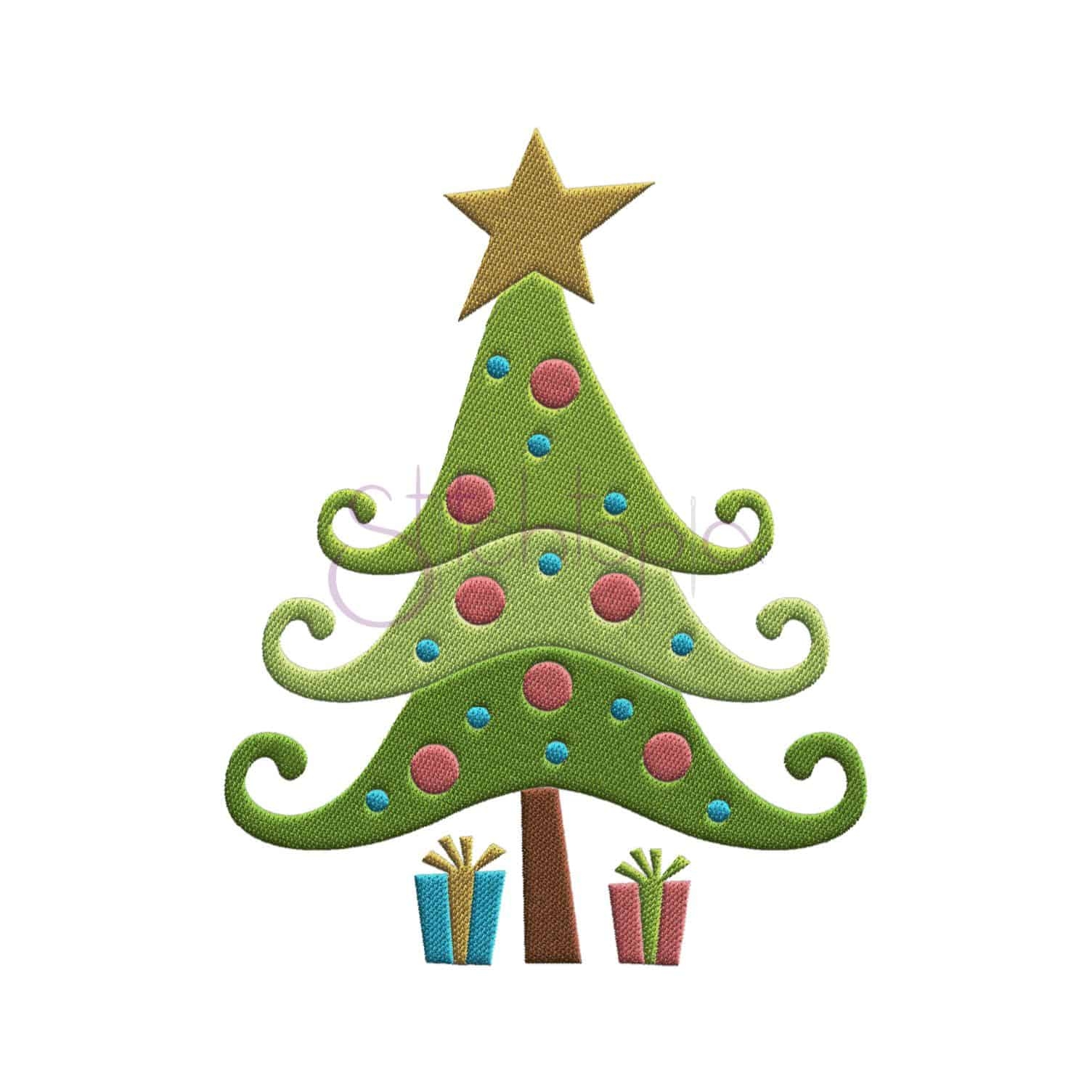 Whimsical Christmas Tree Embroidery Hand Embroidery