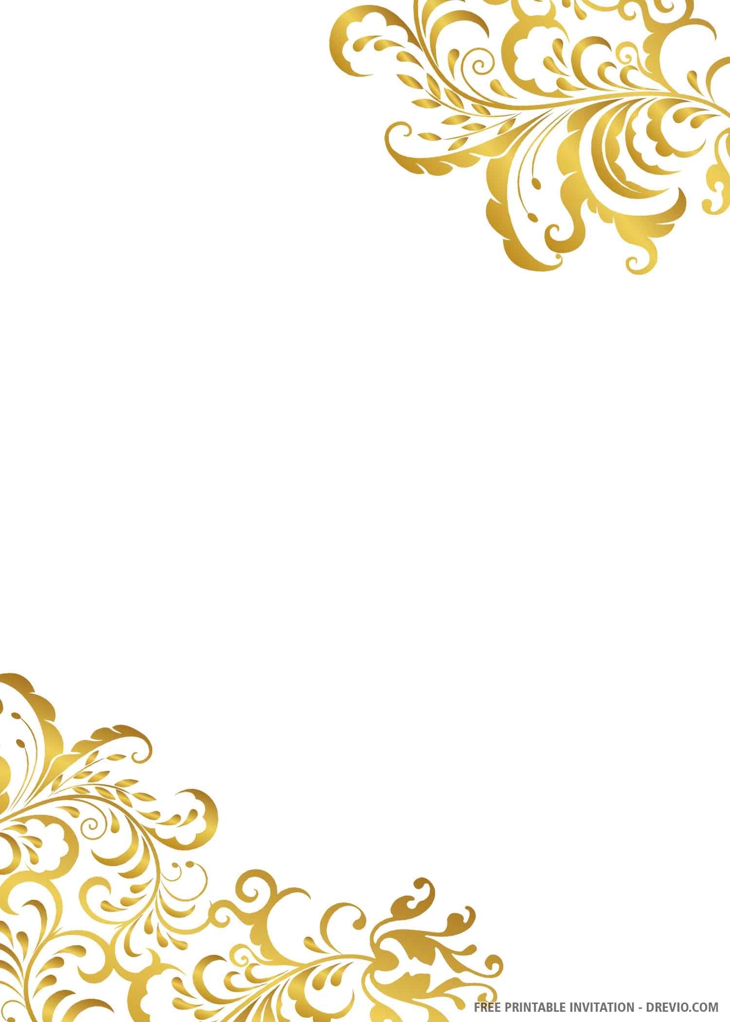 invitation template gold