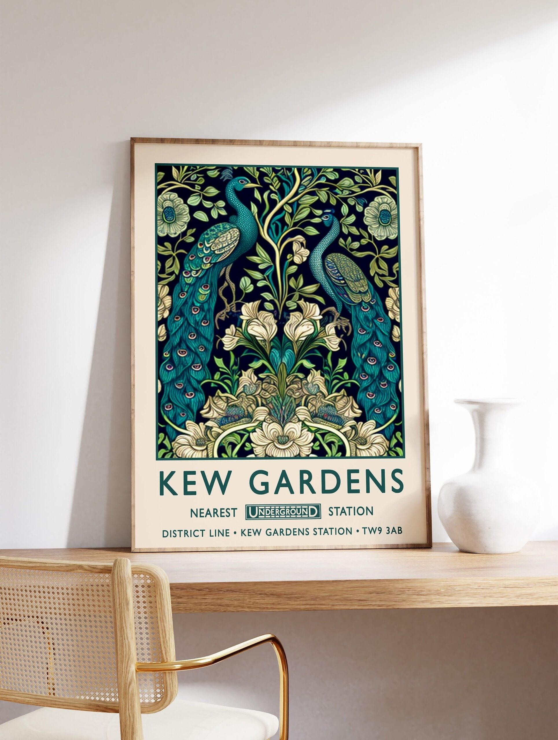 William Morris Peacock Print Kew Gardens Print London Print William