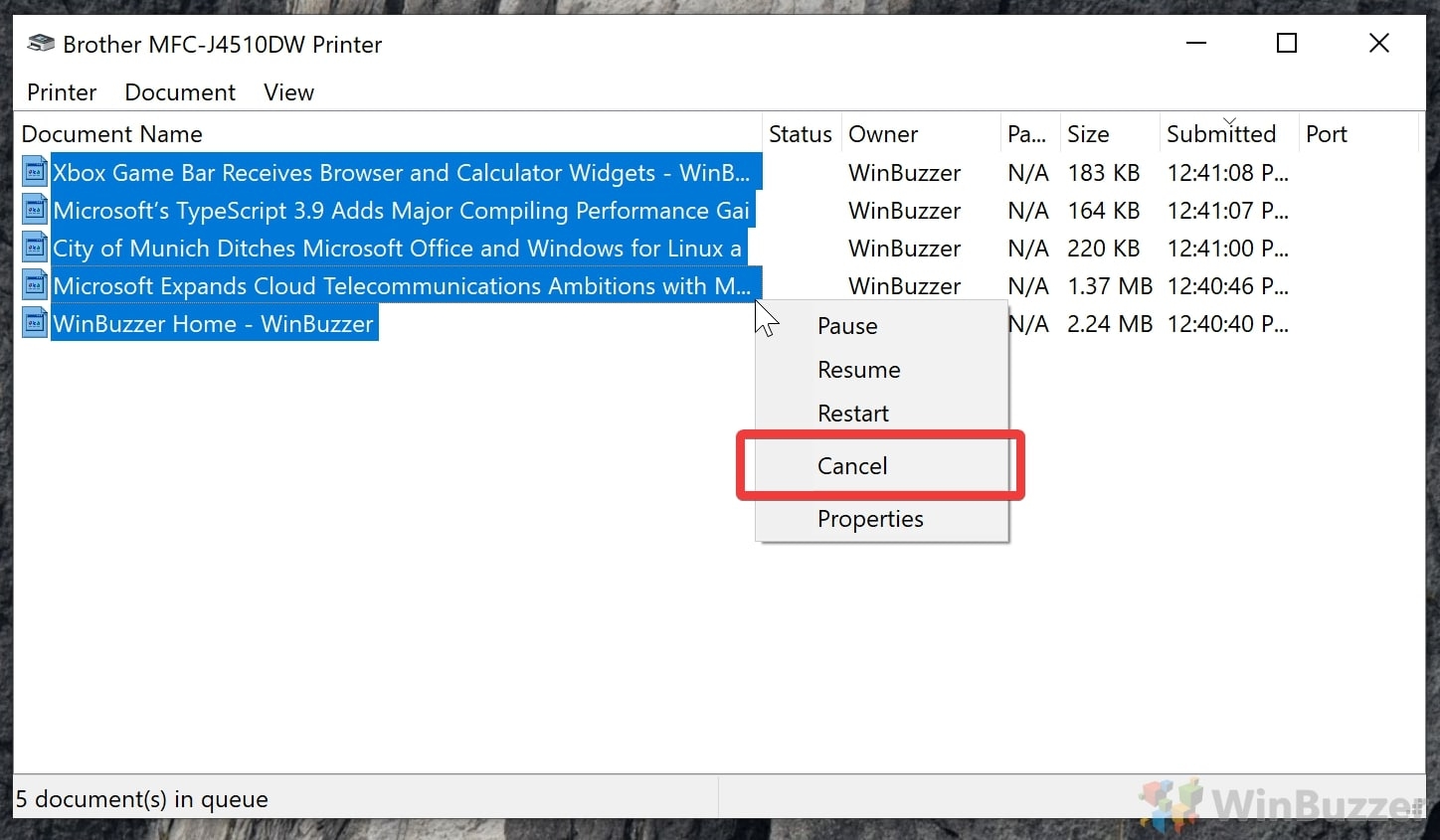 Windows 10 How To Cancel Print Jobs Clear The Print Queue Reset 