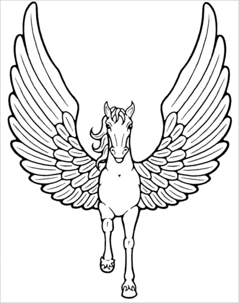Winged Unicorn Coloring Pages ColoringBay