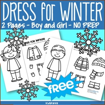 Winter Clothes Dress Boy And Girl Free By KidSparkz TpT