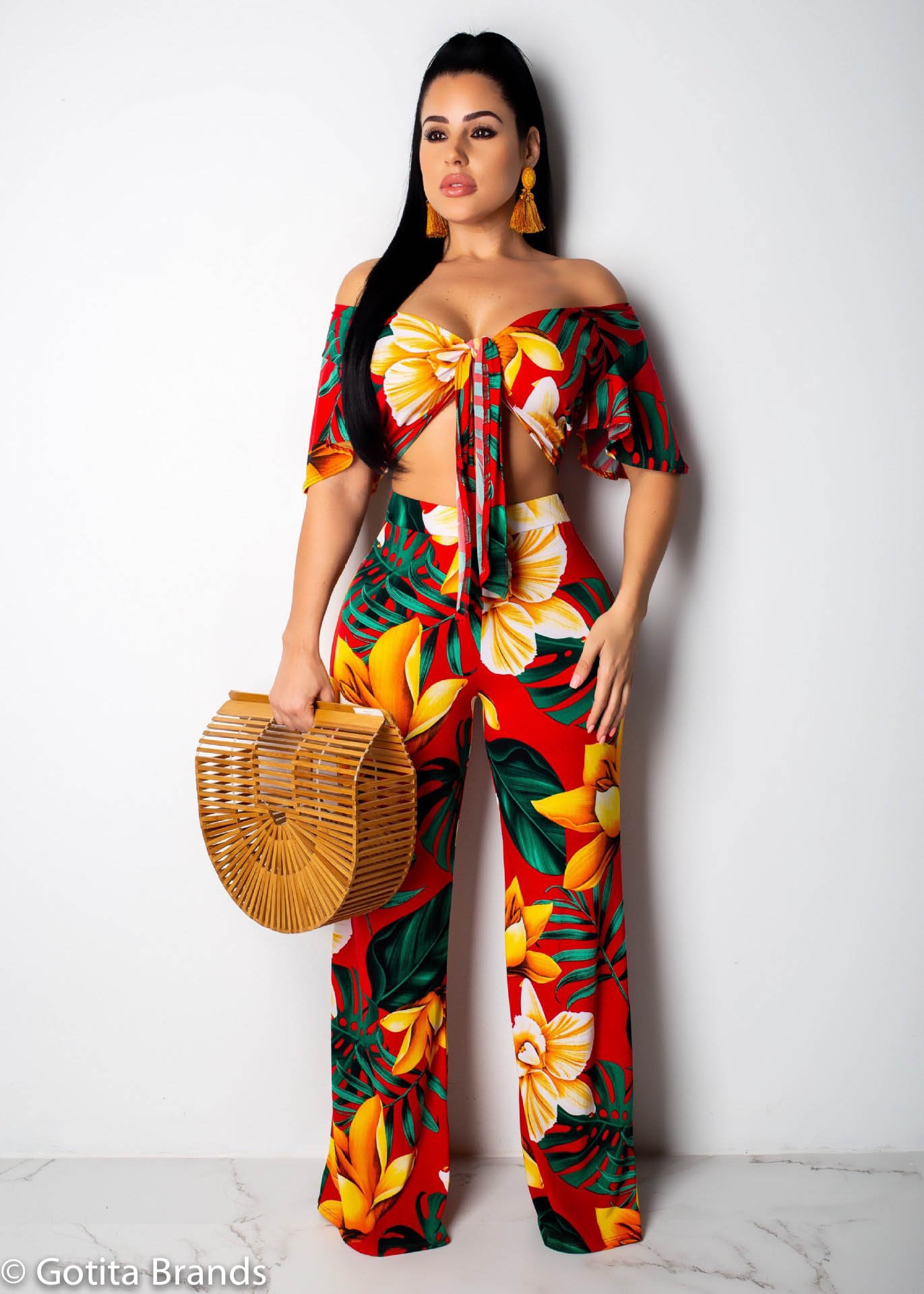 Women 39 s Fashion Two Piece Pants Sets Chic Casual Outfit Floral 