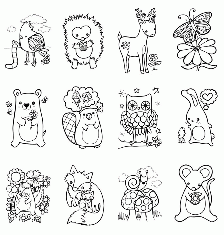 Woodland Animals Coloring Pages Coloring Home