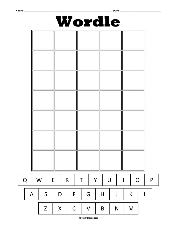 Wordle Free Printable