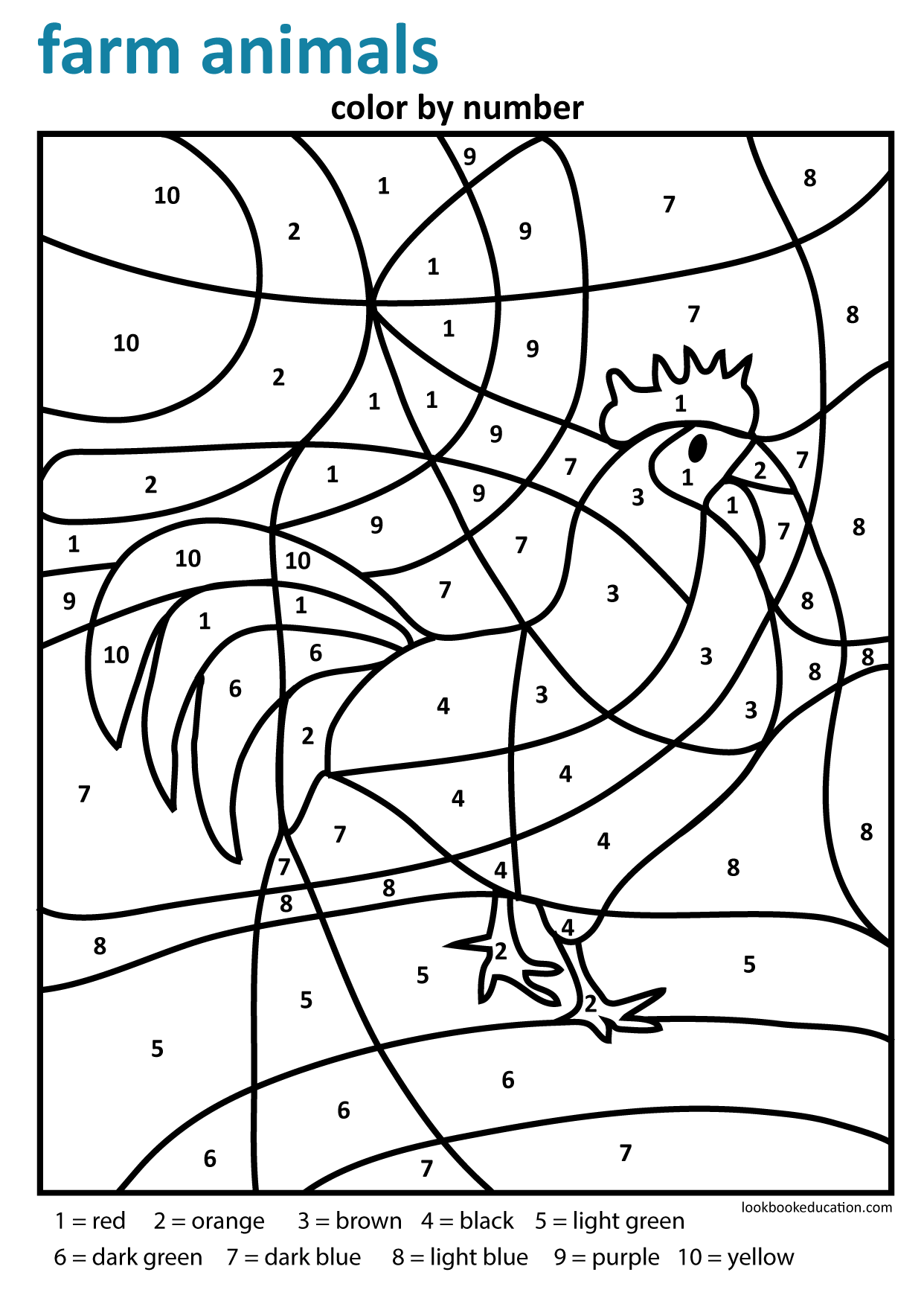color by number worksheet