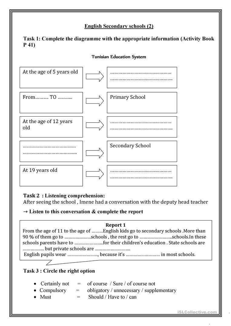 free printable worksheet for high school students