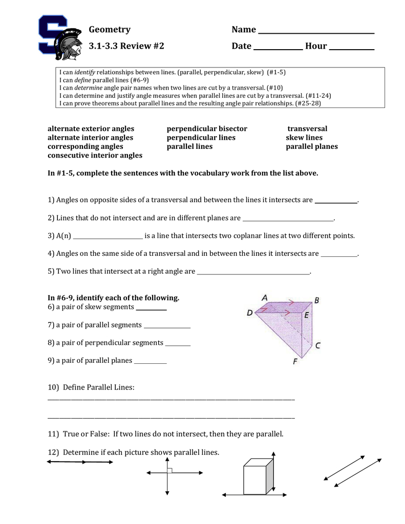 parallel lines and transversals worksheet
