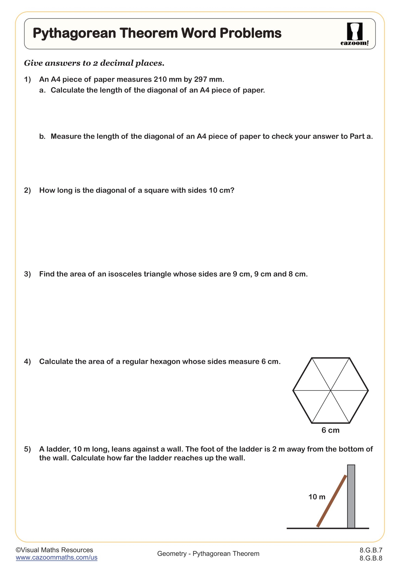 Worksheet Pythagorean Theorem Word Problems Worksheets Library