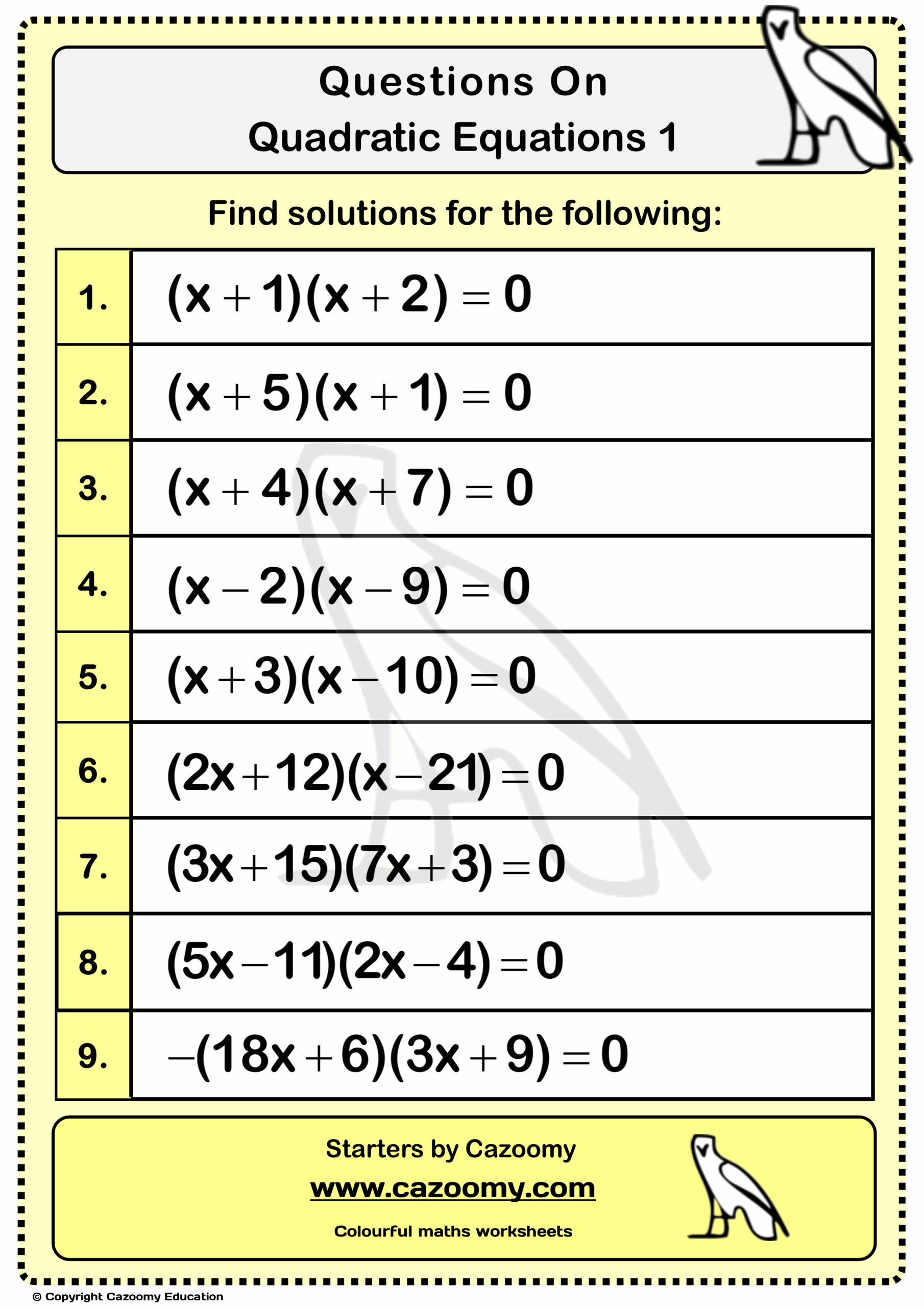 Worksheet Quadratic Formula Quadraticworksheet