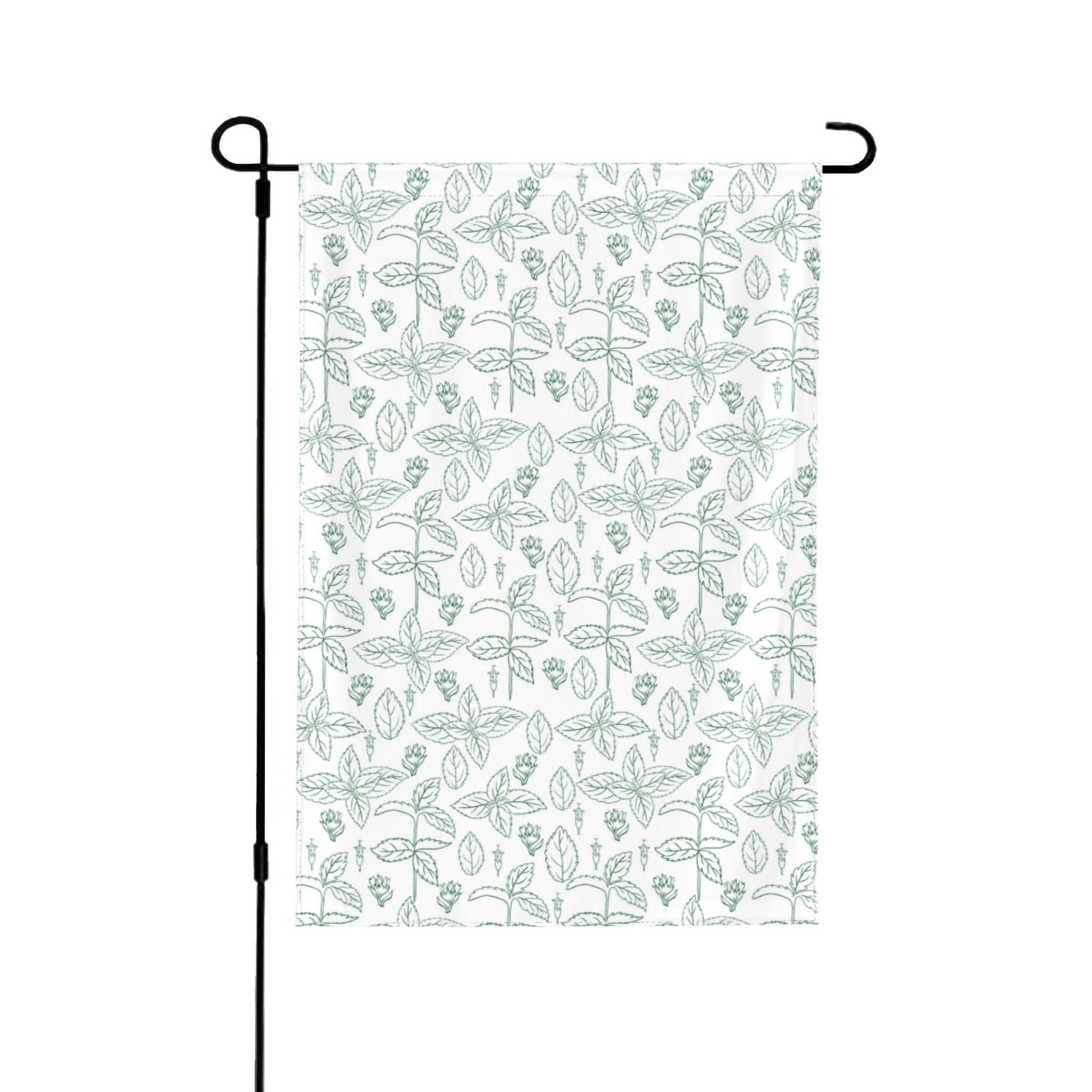 Wukai Leaf Print Garden Flags Double Sided Welcome Garden Yard House 
