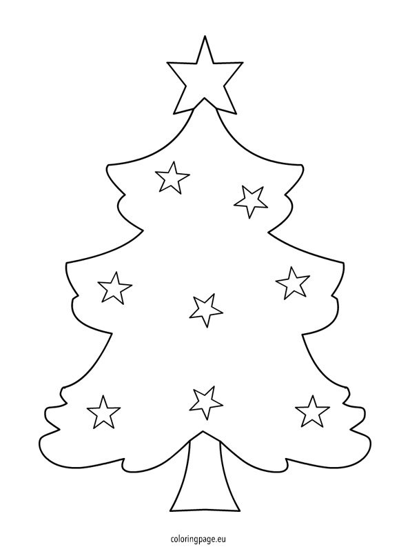 Xmas Tree Template Coloring Page