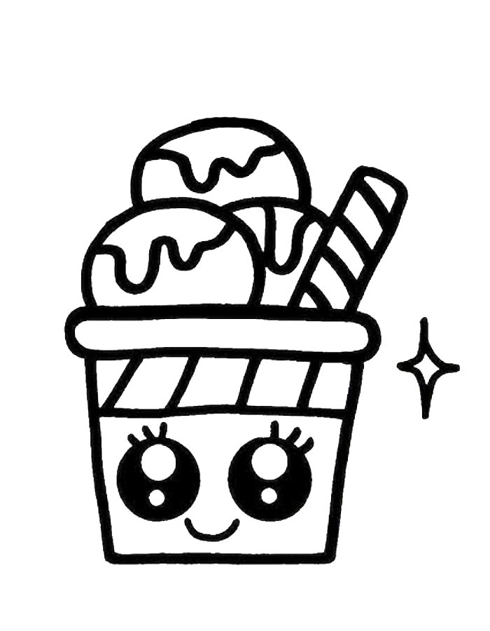 Yummy Dessert Food Coloring Page Coloringus