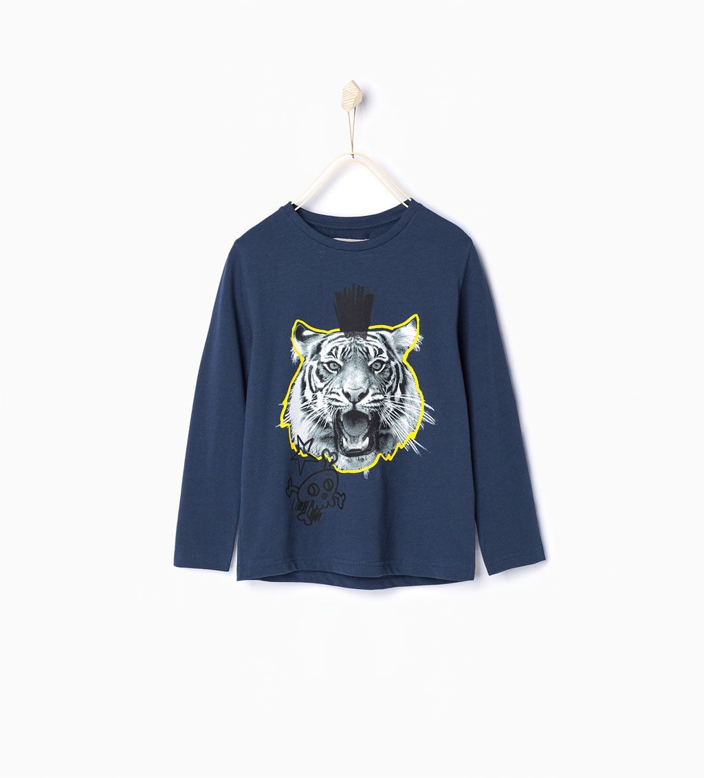 ZARA KIDS Tiger Print T shirt Zara Kids T Shirt Graphic 