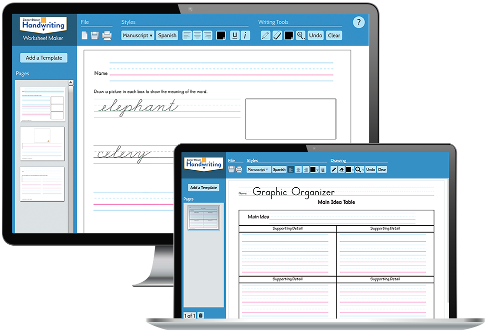 ZB Worksheet Maker Zaner Bloser Handwriting
