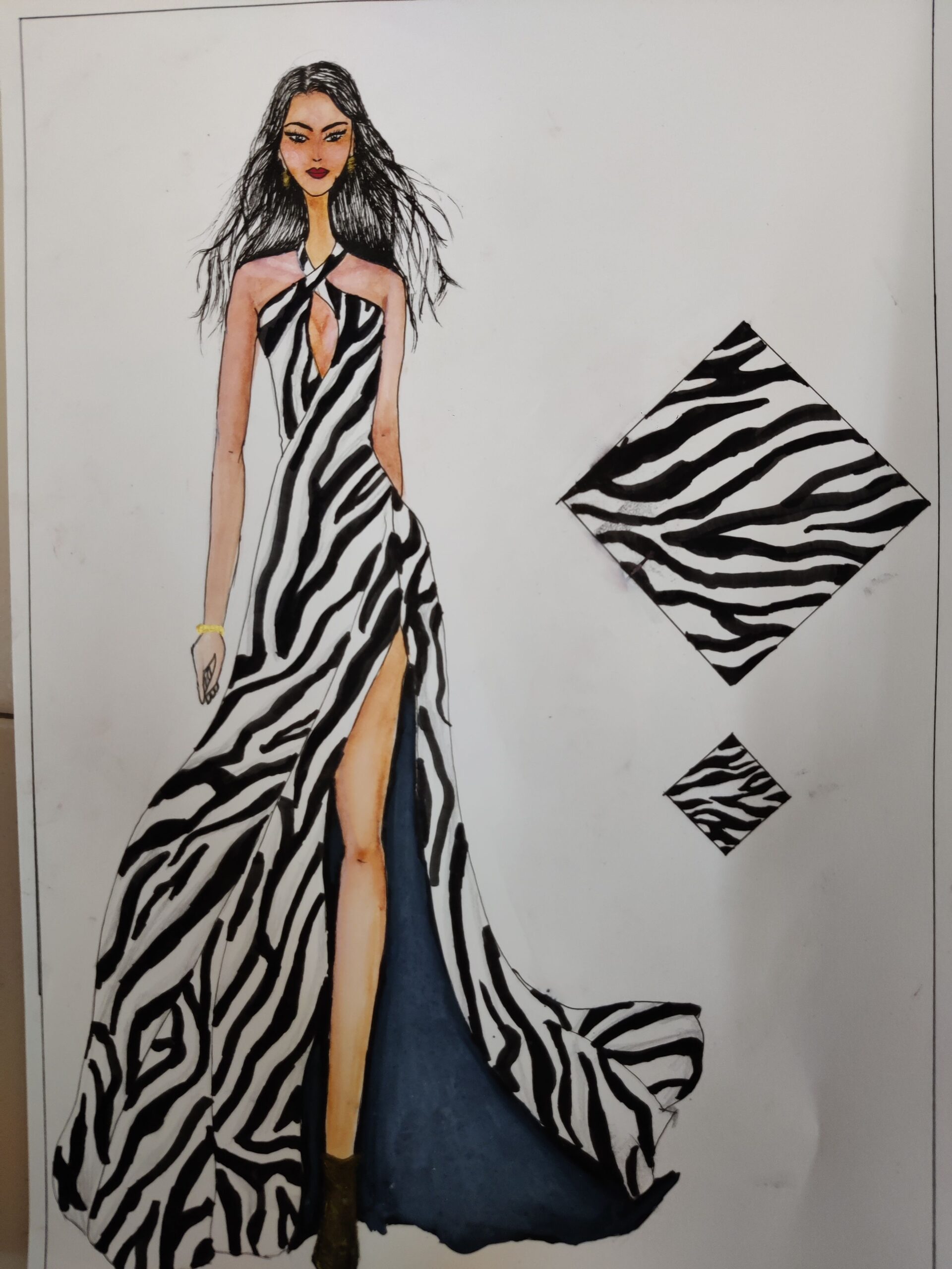 Zebra Print Fashion Illustration
