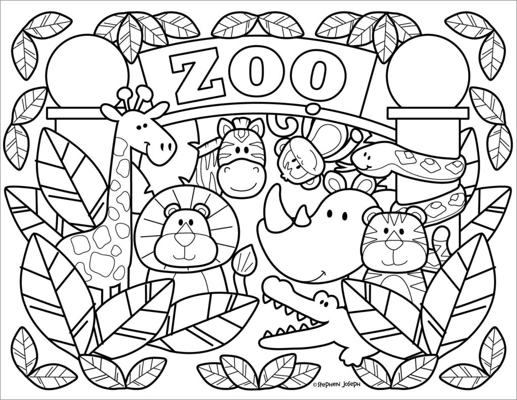 Zoo Coloring Pages Printable By Stephen Joseph ColoringBay