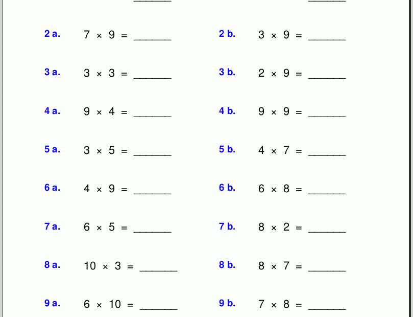 Grade 4 Multiplication Worksheets
