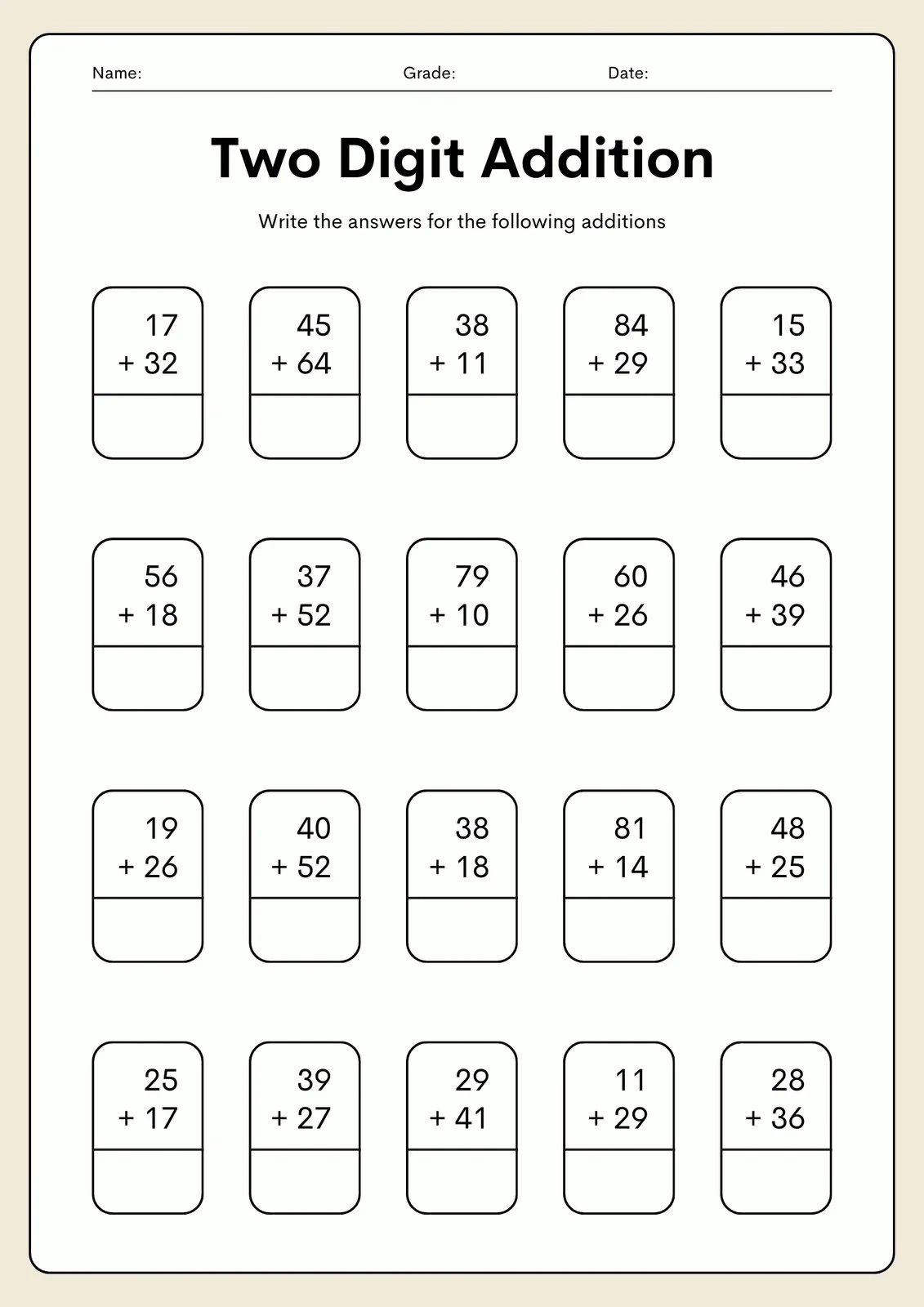 Page 3 Free Printable 2nd Grade Math Worksheets Canva